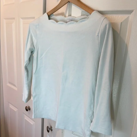 J.Crew Seafoam Green 3/4 Sleeve Top - Picture 2 of 4